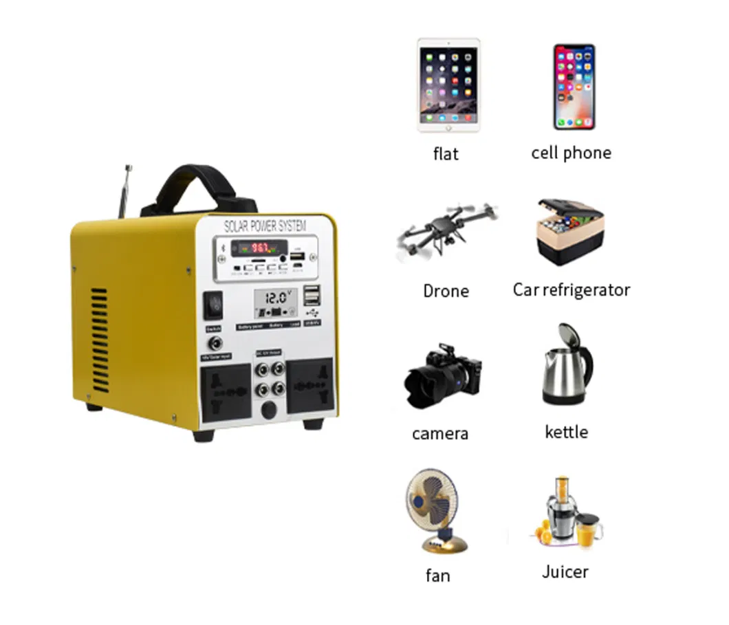 Outdoor Solar Energy Storage Power Supply Power Station Bluetooth Inverter Remote Control 80ah / 135ah with Solar Bulbs